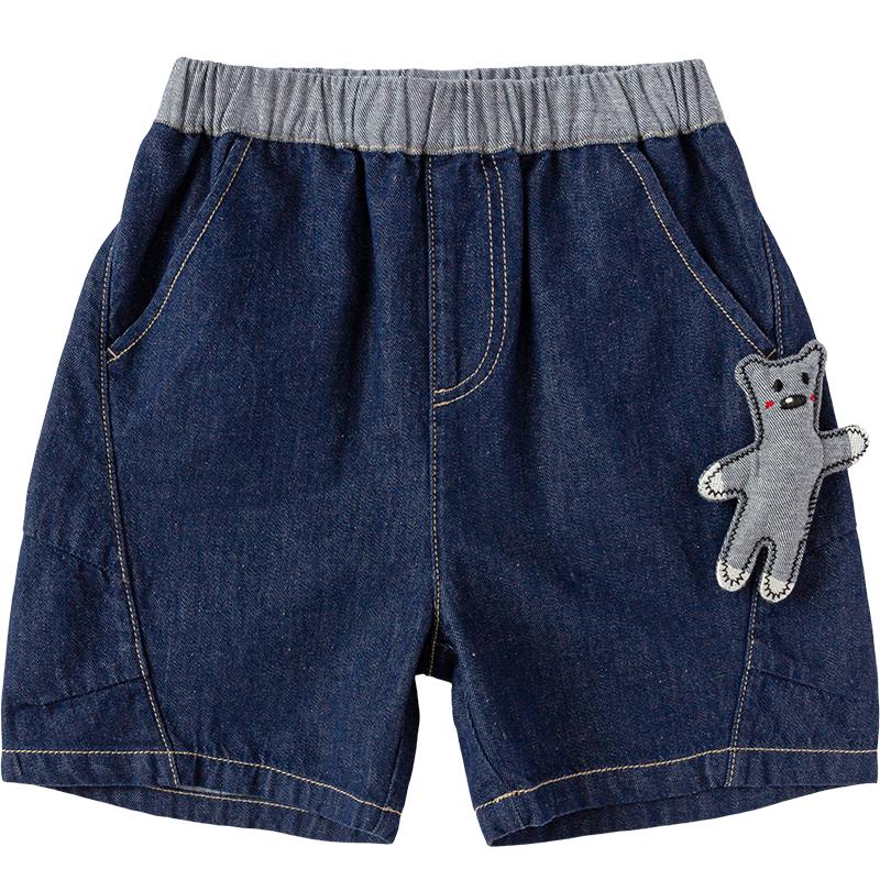 Balabala Boys  Summer Contrast Waist Denim Shorts 110