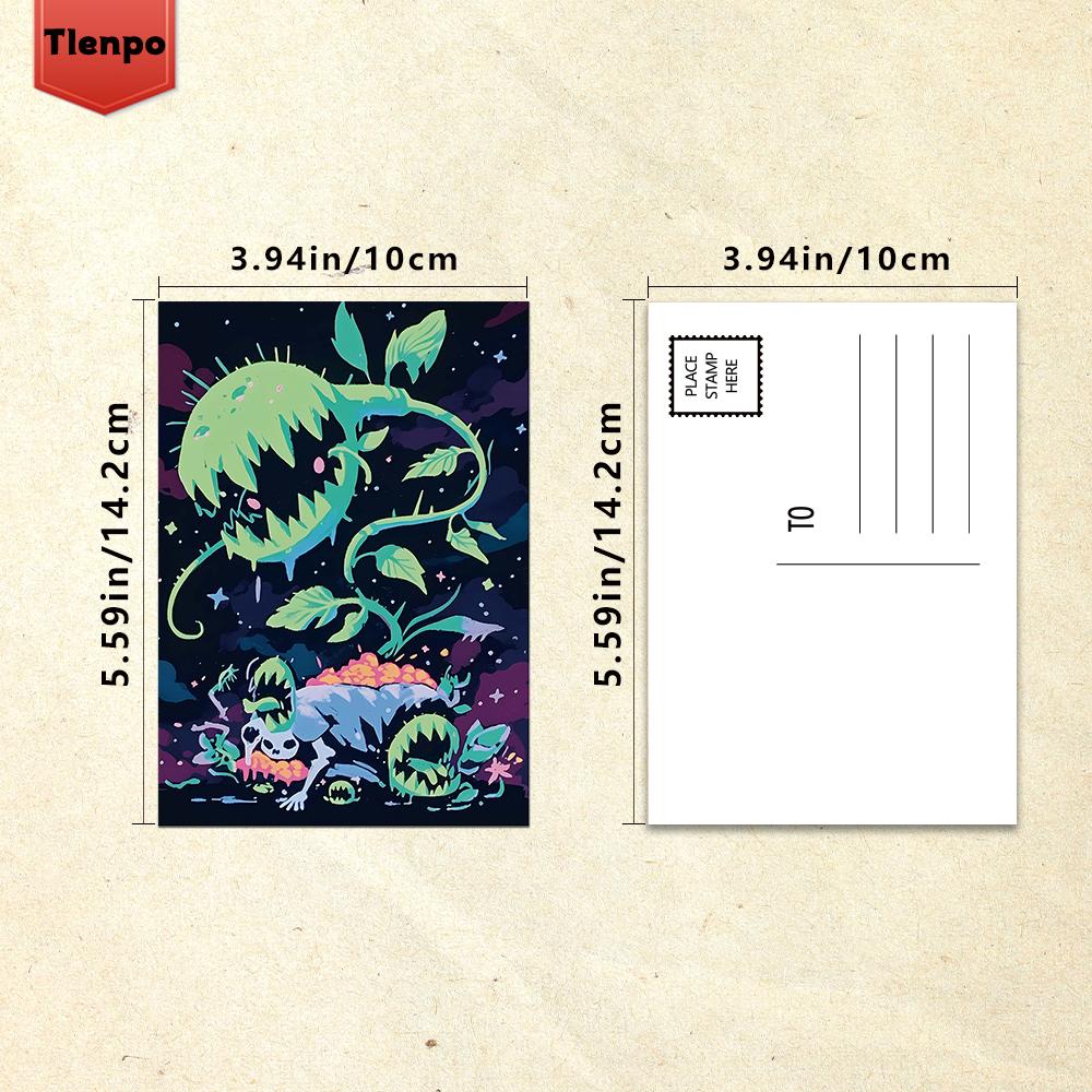 32pcs, cartoon abstract Halloween postcards, suitable for birthday/anniversary gifts, collectible, giftable, and mailable.