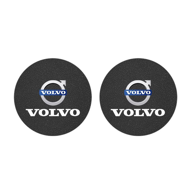 2Pcs Suede Car Coaster Mat Anti-slip Water Cup Pad For Volvo Rdesign XC90 V90 V60 XC60 XC40 V40 EC40 EX40 S60 S90 S80 V70 EX90