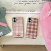 Koreaanse Meisjes Check Patroon Zilveren Rand Telefoonhoesje Voor Samsung Galaxy S23 S24 S25 S26 FE PLUS ULTRA EDGE Hars GietenY2K