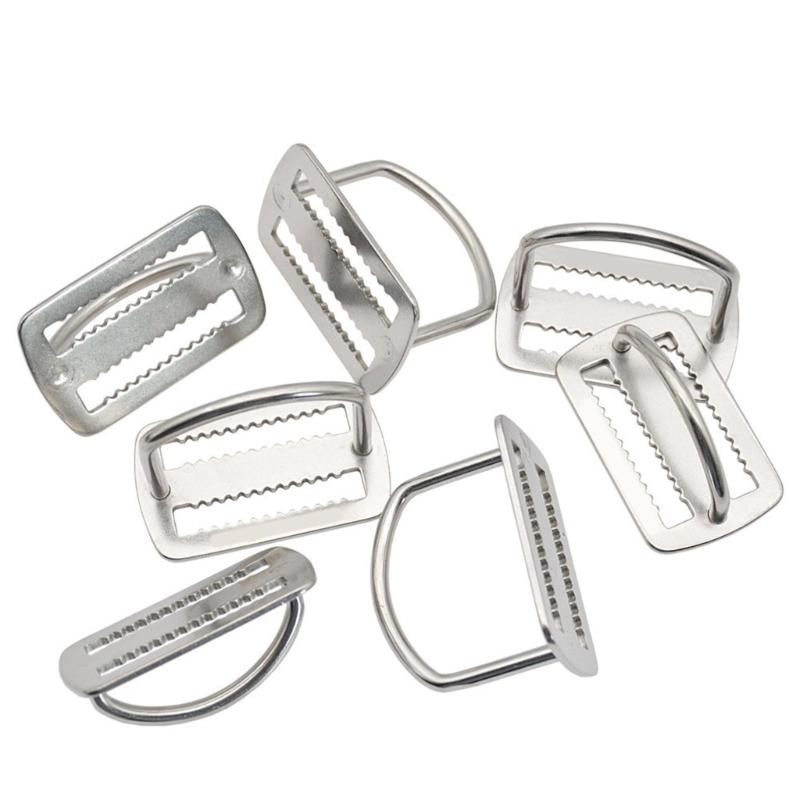 Scubas Diving Sidemount Webbings Strap Fixing Buckles Stainless Steel Knurled Buckles for Underwater Equipment