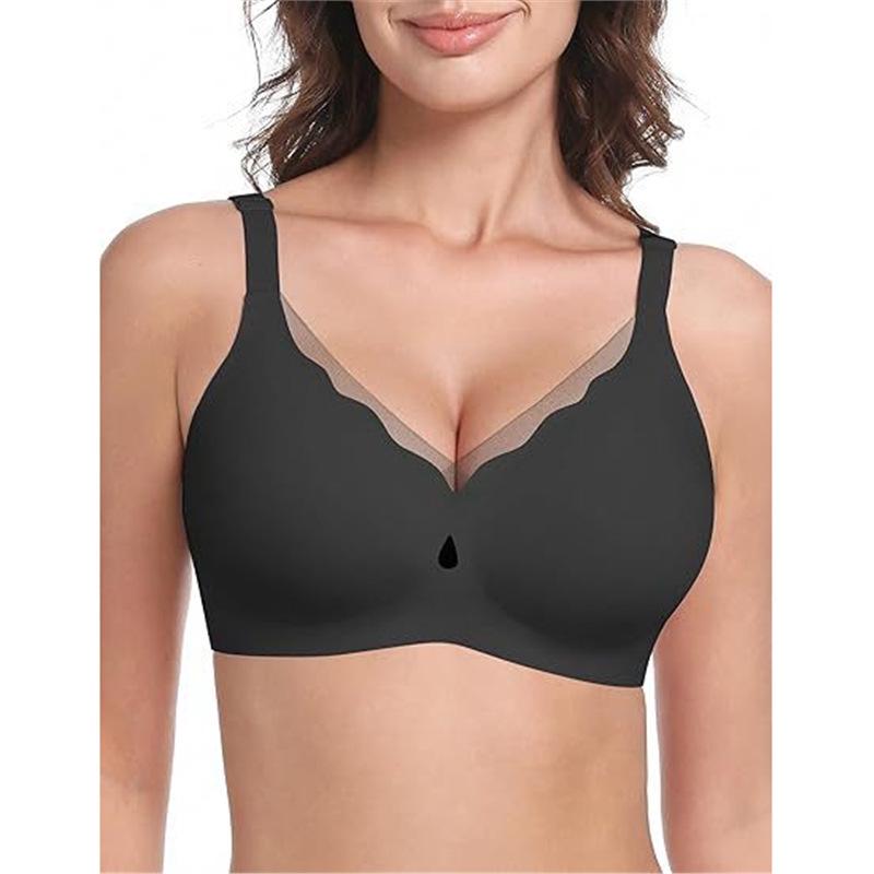 Plus Size Seamless Wavy Bra: Soft, Anti-Sagging Support, Sexy Lingerie for Women