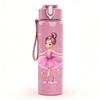 1 Pezzo Figura Ballerina con Cornice a Cuore 750ml Bottiglia d'Acqua in Plastica Colorata Tappo Flip-Top Anti-Perdita Per Sport Ufficio Uso Domestico