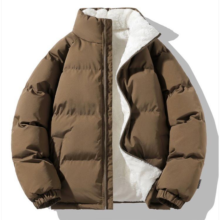 Winter Lambskin Cotton-padded Jackets for Men and Women Loose Thickened Cotton-padded Jackets for Cold Protection and Warmth and Couple Down Jackets