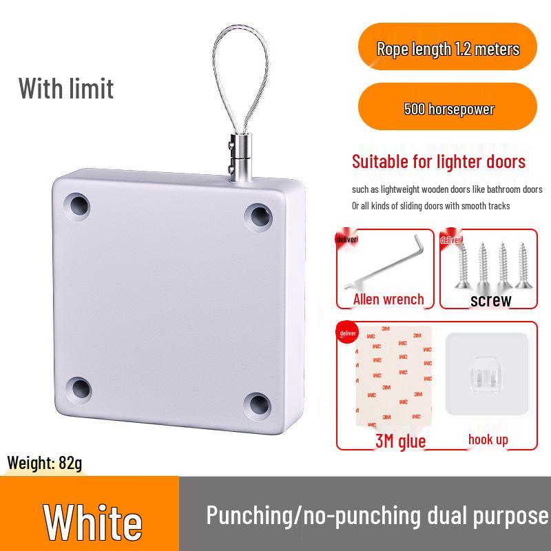 Silent Automatic Door Closer with Pull Rope for Sliding Doors 