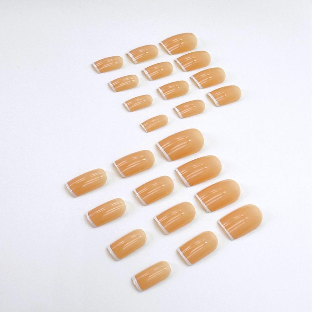 Full Cover French Fake Nails Square Head Nail Tips Fashion False Nail  Women