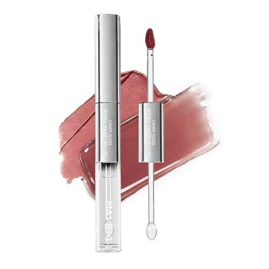 MAVENI Lip Tint Long-lasting 2in1 Matte Clear Gloss 01 Dusty Pink Moisturizing High Color Payoff Shine Lipstick Mask-resistant