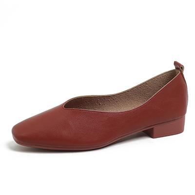 33-43 Velká velikost Mary Jane Kůže Retro Měkká podešev Nízký podpatek Plochá obuv Pracovní obuv 2,5 cm Jednotlivá obuv