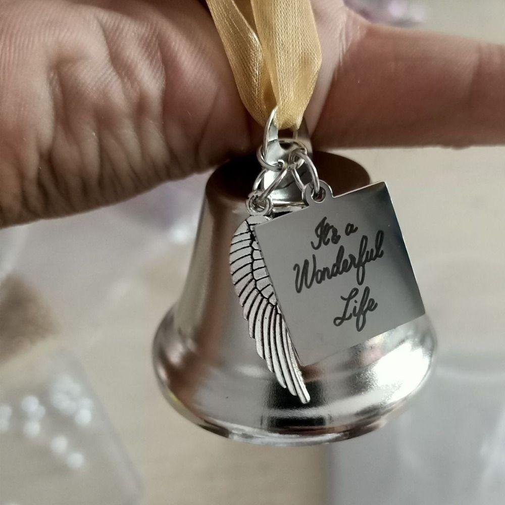 It's a Wonderful Life Angel Wing Wind Chime Bell Metal Vintage Bell  Xmas Decor