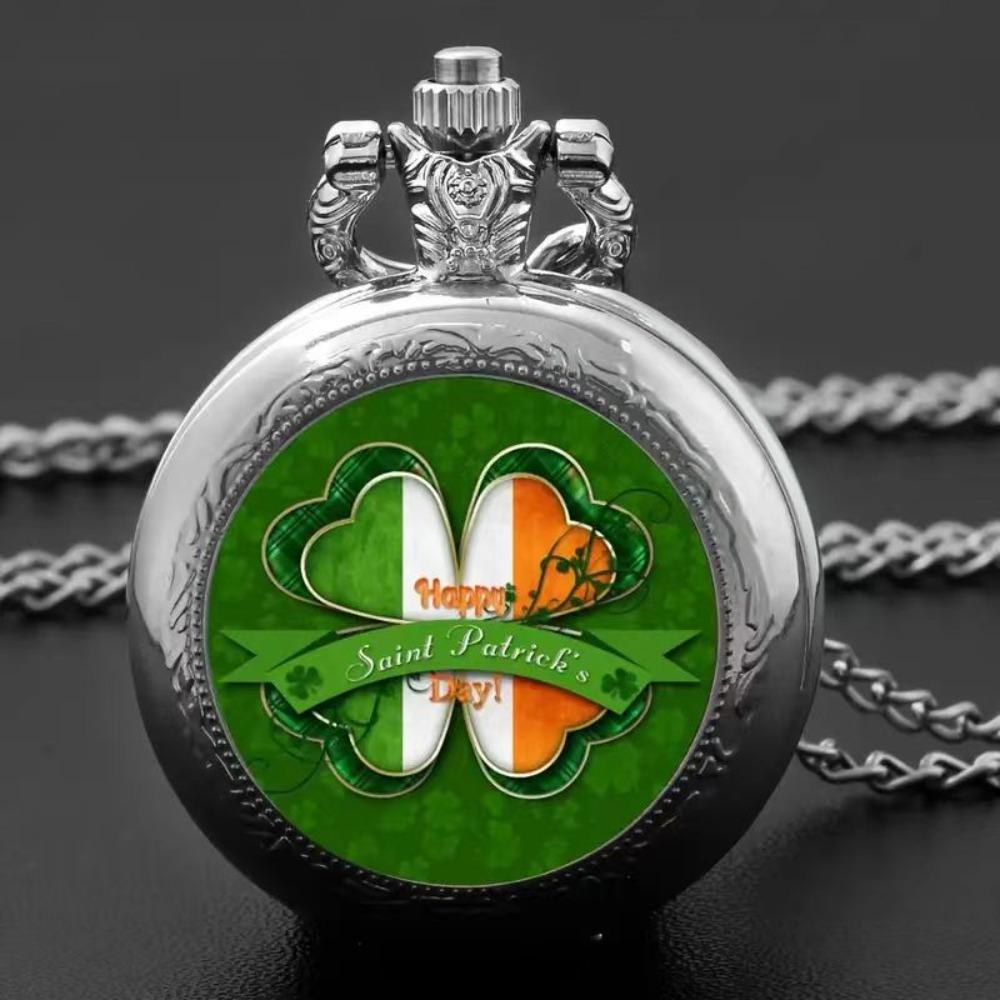 Color Pattern Medium Pocket Watch Retro Flip Decorative Necklace Watch Personality Trend Male and Female Students Quartz Watch