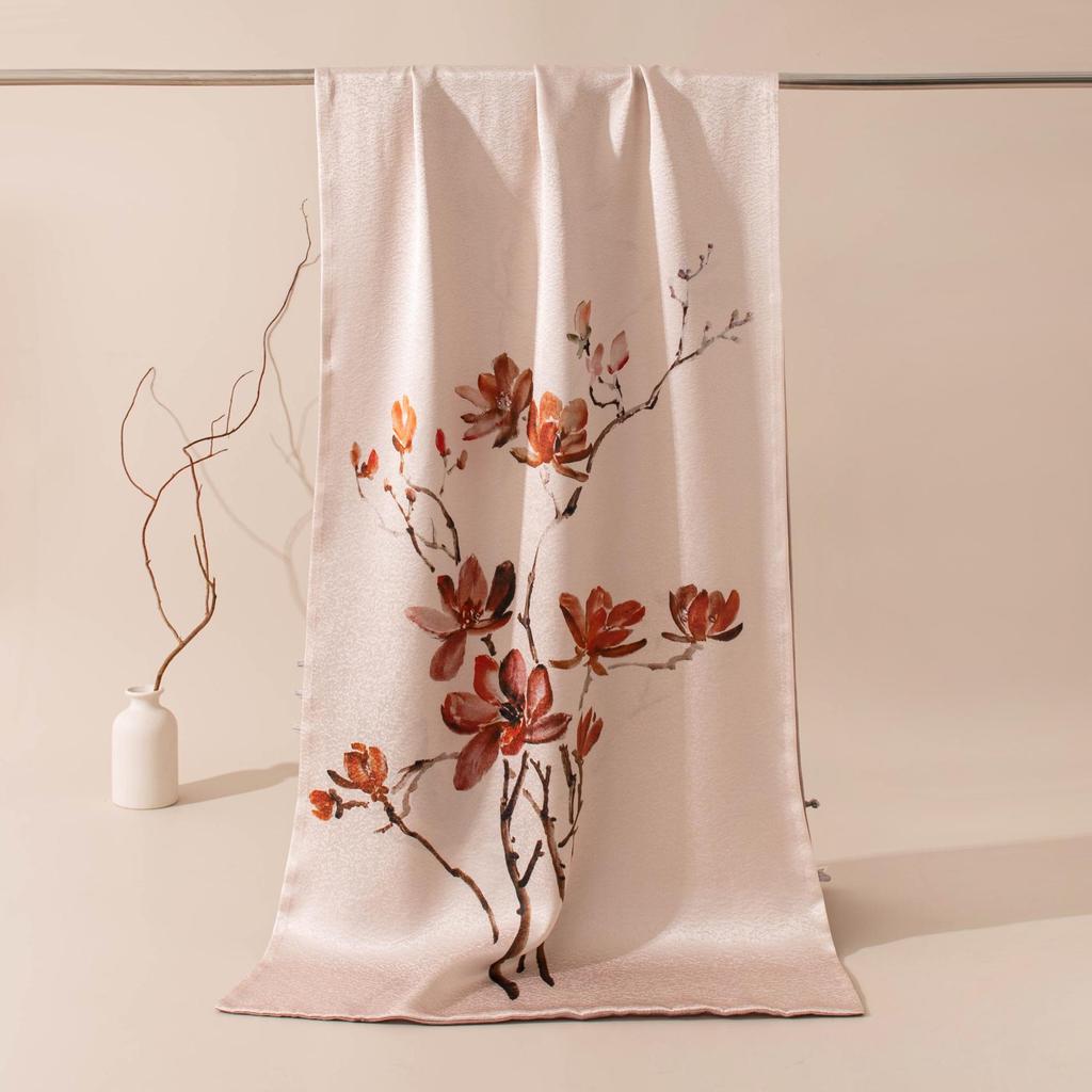 Mulberry Silk Snowflake Scarf: Gift Boxed Qipao Shawl