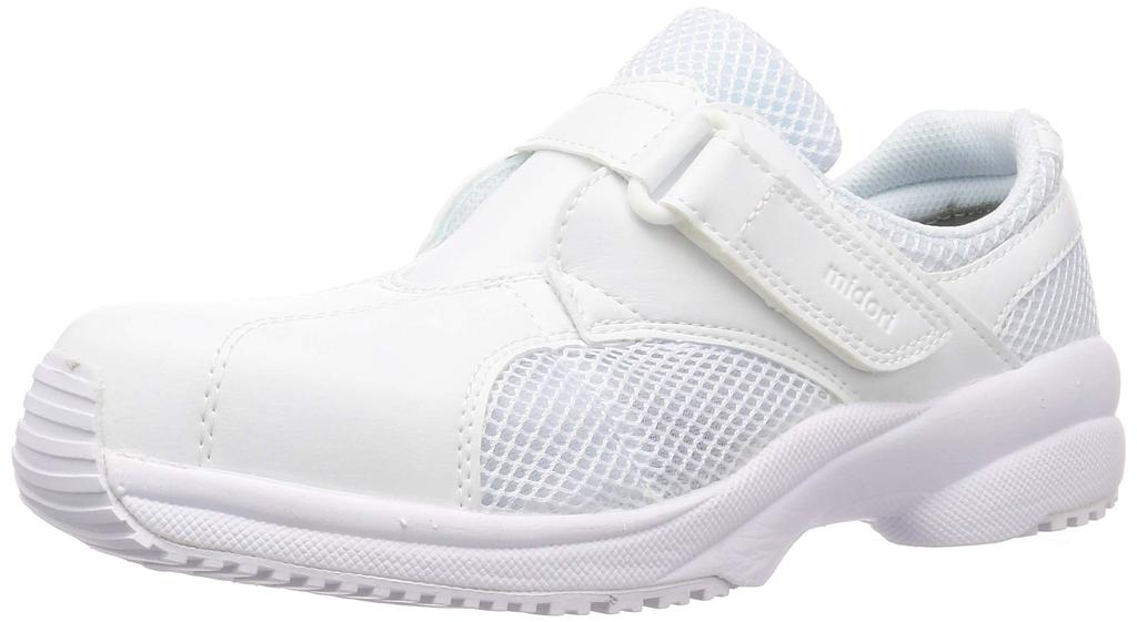 Care Safety Safety Work Shoes Sneakers Slip Resistant Lightweight Shock Absorption Ventilation CSS01CAP N White Cm [Midori Anzen] 23.5