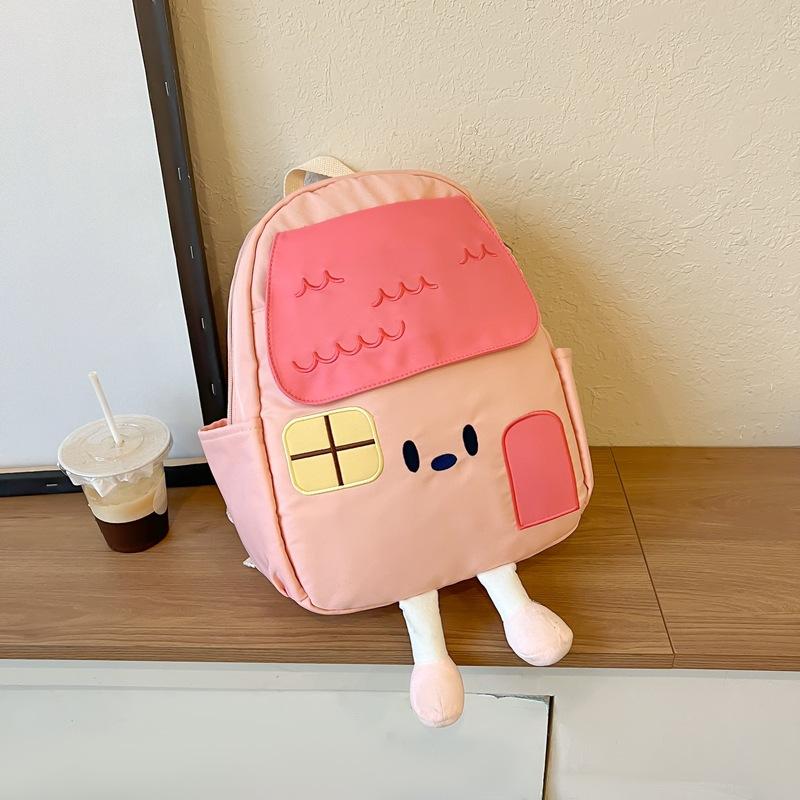 Schoolbag Cartoon Boys and Girls Kindergarten Backpack Size Children's Schoolbag Three-dimensional Splicing Color House Model Going Out Backpack