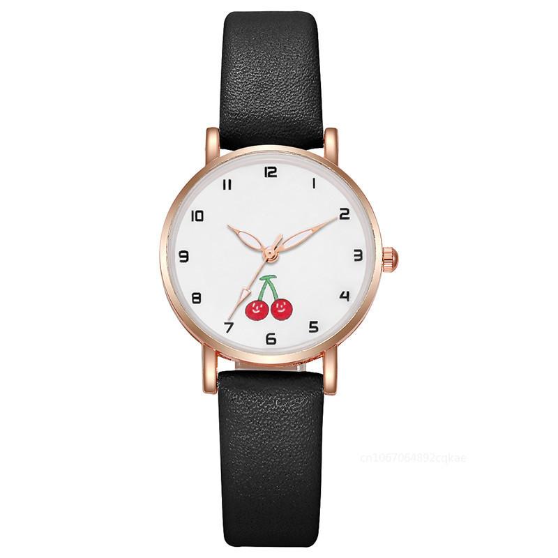

Girls Watch Cute Pretty Princess Style Children Watches Student Leather Quartz Watch Lovely Cherry Wristwatches Clock Relogios