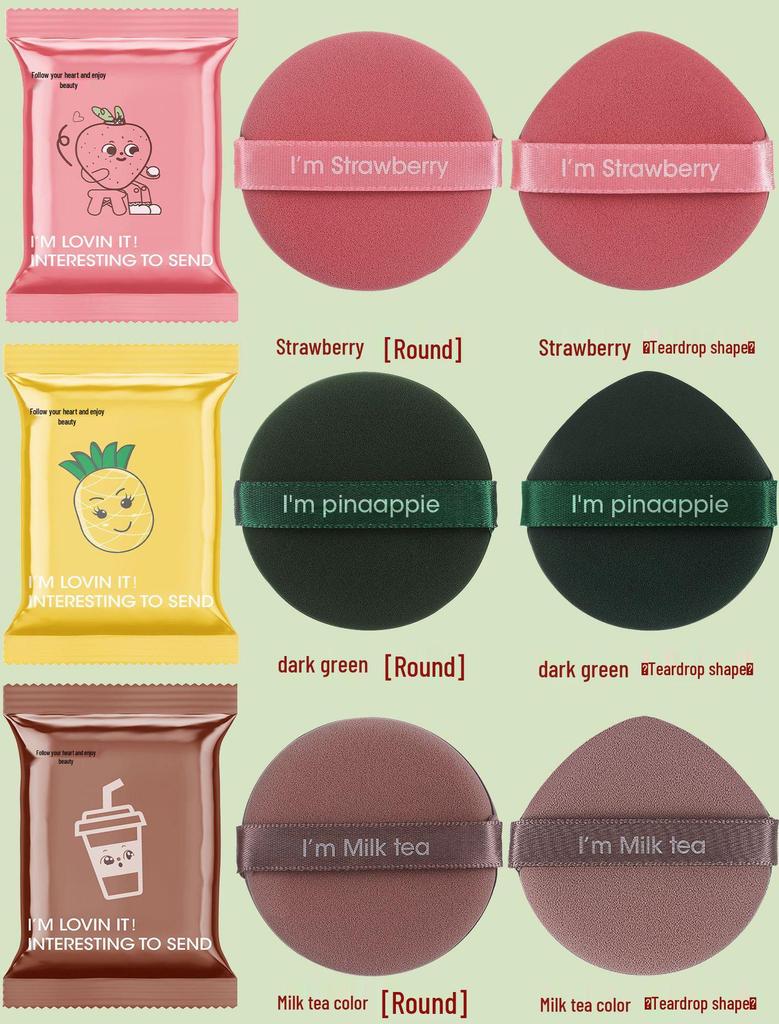 Faction Strawberry Pie Dual-Use Non-Latex Powder Puff - Dry & Wet Makeup Beauty Sponge