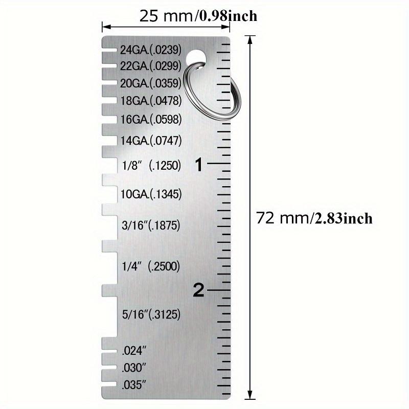 

Толщиномер листового металла Металлический инструмент Нержавеющая сталь Односторонний материал Толщиномер проволоки Плакированный Инструмент для проверки размера 1pc серебряный