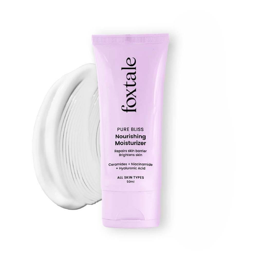 Foxtale Nourishing Ceramide Face Moisturizer with Niacinamide for 100 Hr Hydration, Lightweight & Non-Sticky, For Soft & Glowing Skin, Men & Wome