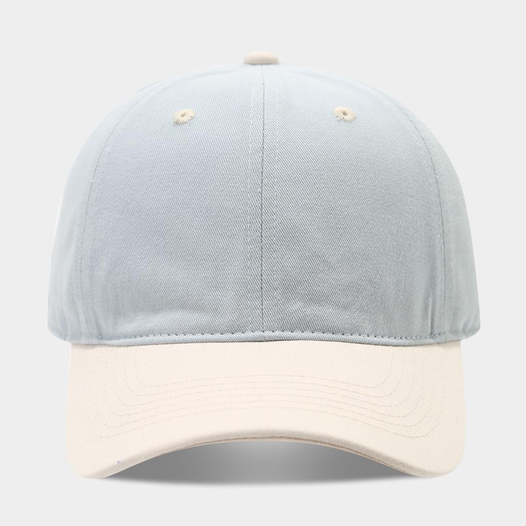 Simple contrasting color splicing pure cotton baseball cap men's retro versatile cap women's soft top face small sun hat