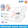 Modern LED PC Glass Screen Panel Wall Light Free Infrared Hand Wave Sensor Switch 10A WiFi 110V CN/GUA Origin