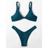 Solid Tie Sexy Bikini 2026 Padded Bra High Leg Bandage Push Up Bikini Set Brazilian Swimsuit Women Swimwear