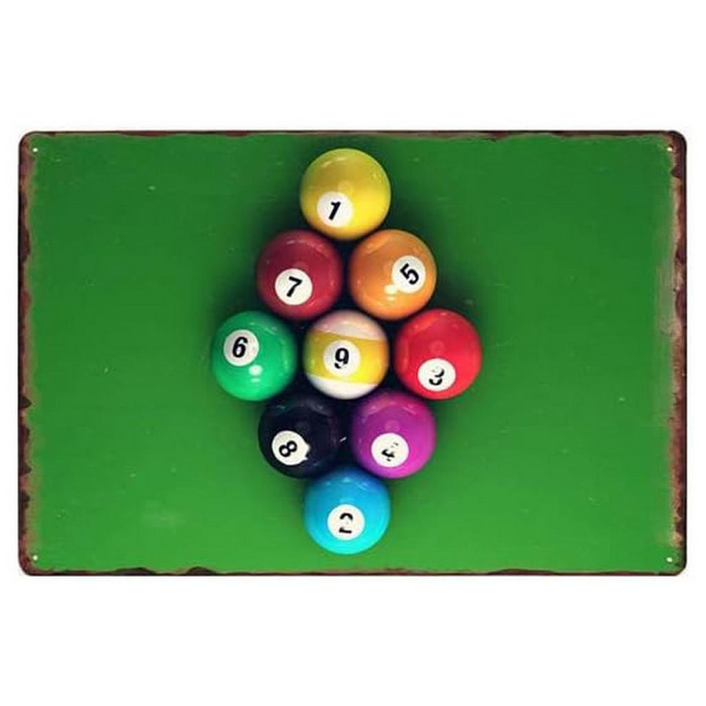 Billiards Metal Tin Signs Snooker Wall Art Posters Plaque Sign Vintage Iron Painting Decoration for Home Cafe Game Room Club Bar