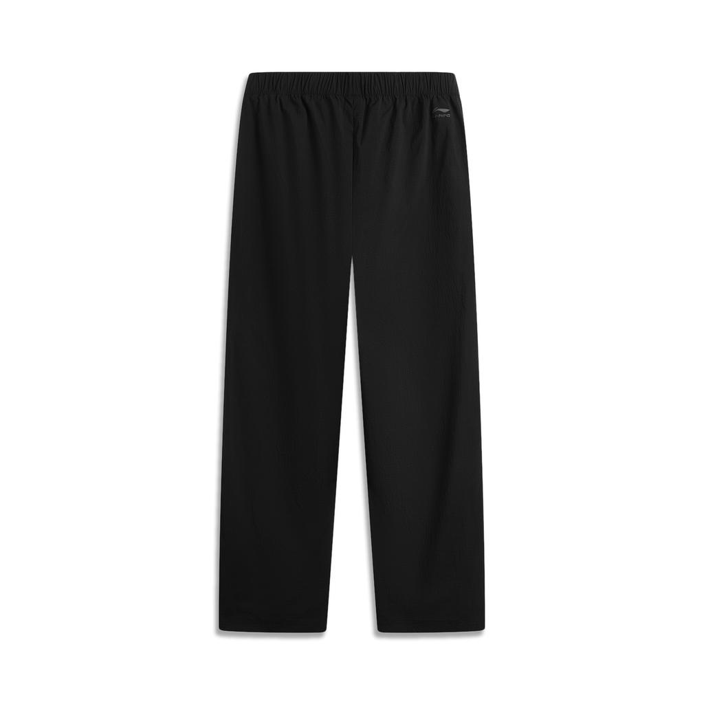 Li-Ning Water-Resistant Solid Color Loose Comfortable Wide-Leg Straight-Cut Casual Pants Men Bottoms Black AYKUA15-1