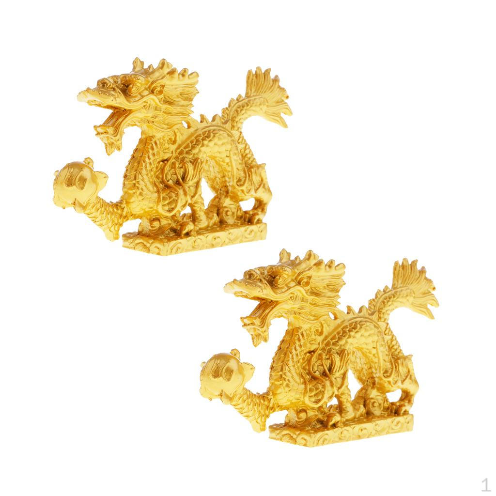 

2 шт. Китайская статуэтка Дракона из двенадцати знаков зодиака, украшение для дома #1