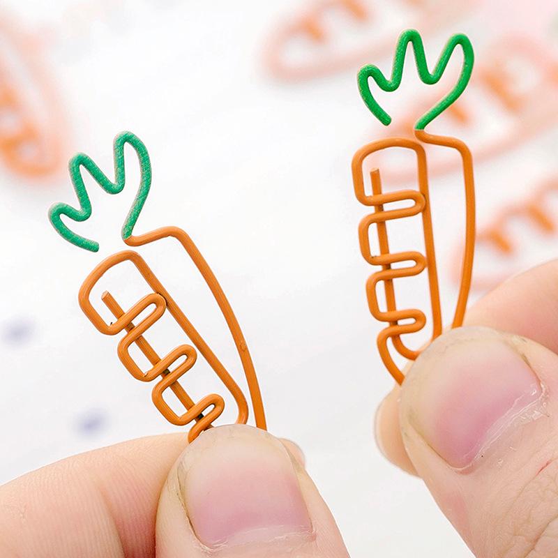 5/10/20/50 Pcs Creative Kawaii Carrot Shaped Metal Paper Clip Bookmark Stationery School Office Supply Escolar Papelaria