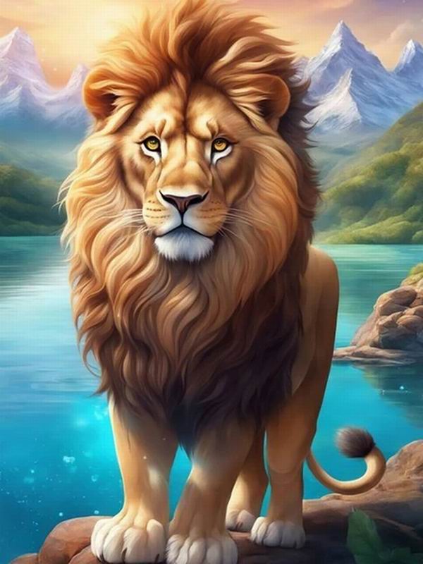 Diamantmalerei Neue Kollektion 2024 Wildes Tier Löwe DIY Vollquadrat Rundbohrer Strass Stickerei Kunst Mosaik Kreuzstich Kits