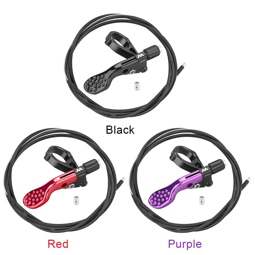 Bicycle Dropper Seatpost Remote Wire Control Aluminum Alloy Bicycle Dropper Line Controller for Mountain Road Bicycle Handlebars violetto