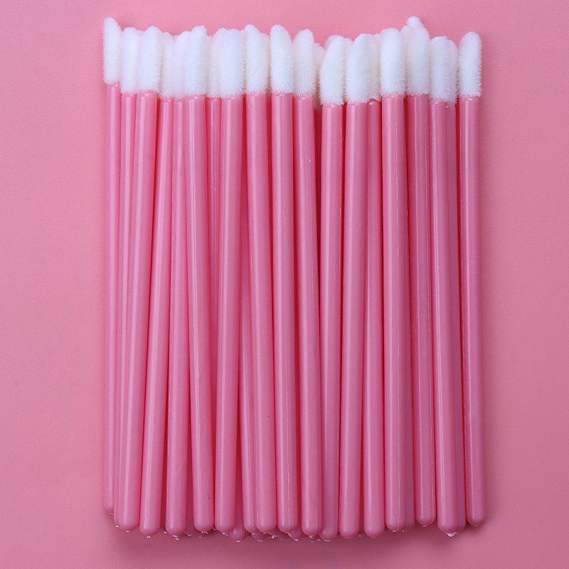 50-pack engångs läppborstar med velouryta - Mini bärbara läppstift- och glossapplikatorer