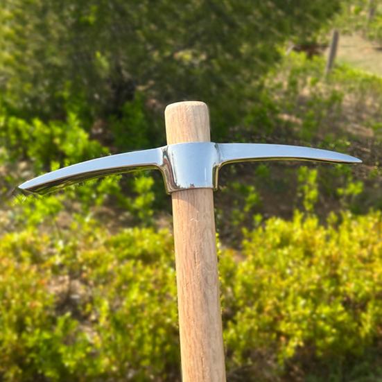 Double Headed Pickaxe Stainless Steel Dual Head Gardening Pickaxe Heavy Duty Pickaxe with Handle for Digging Weeding Planting