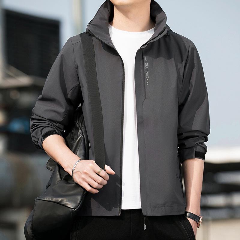 

2025 Men s Casual Outdoor Windbreaker - Trendy Spring/Autumn Jacket 3XL (155-170 Jin) сірий колір