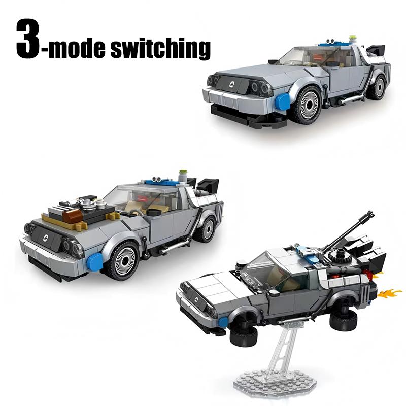 3in1 Classic Movie Car Model Building Toys MOC Blocks Racing Cars Toys Back Future Bricks Vehicle Festival Gift for Adult 526pcs