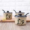 123Arts Ceramic Retro Flower Sugar Bowl Storage Jar Seasoning Pot with Lid And Spoon