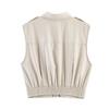 European and American style wholesale women's clothing, fashionable versatile and elegant cross-border casual linen sleeveless top