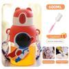 600ml Camping-Wasserflasche für Kinder BPA-frei Ein-Klick-Deckelöffnung Plastikwasserbecher Auslaufsicher Schüler-Trinkbecher Outdoor-Reisen