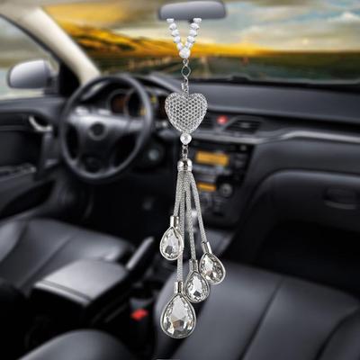Fashion Diamond Car Accessorie Bling Hairball Pendant Auto Rearview Mirror Pendant Birthday Gift Auto Decoraction Ornaments