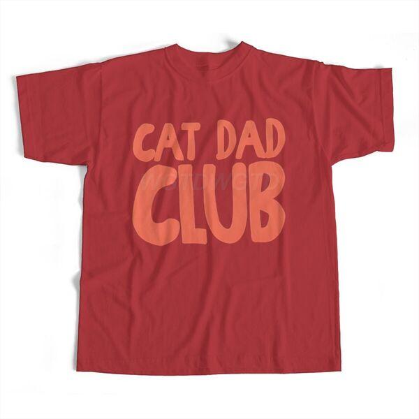 Cotton Mens Clothing Cat Dad Club Print T Shirt High Quality Cotton Male Short Sleeve Streetwear Fun Animal Kitten Tshirts
