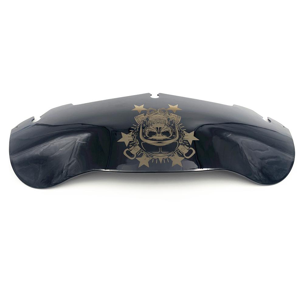 For Harley Touring Street Electra Glide Ultra FLHX 2014-2022 Motorcycle Black Skull 7" 9" Windshield Upper Fairing Wind Deflecto