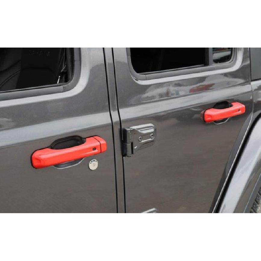 4x Red Exterior Door Handle Decor Cover Trim for Jeep Wrangler JL 2018+/JT +