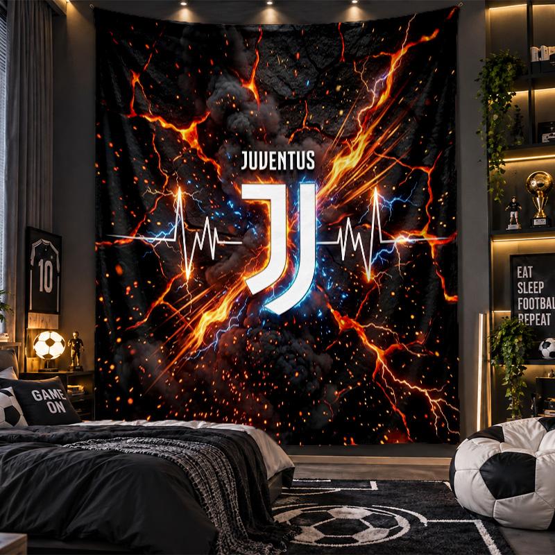 Arazzo da Appendere a Parete Tessuto Stampato Juventus FC per Soggiorno Camera da Letto Decorazione per la Casa