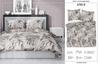Satin bedding 160x200 leaves beige ash