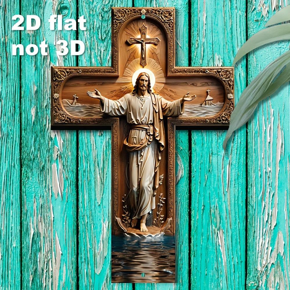 1pc Vintage Metal Cross Wall Decor - Metal Church Cross Suitable for Christmas, Hanukkah - Indoor Religious Church Decoration