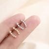 Summer Minimalist Small Zircon Row Stud Earrings For Women Delicate And Cute Daily Jewelry Accessory