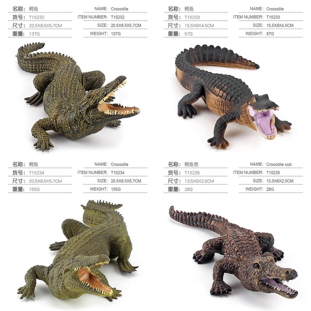 Realistisches PVC-Krokodilmodell mit statischen Tierfiguren für Bildungszwecke