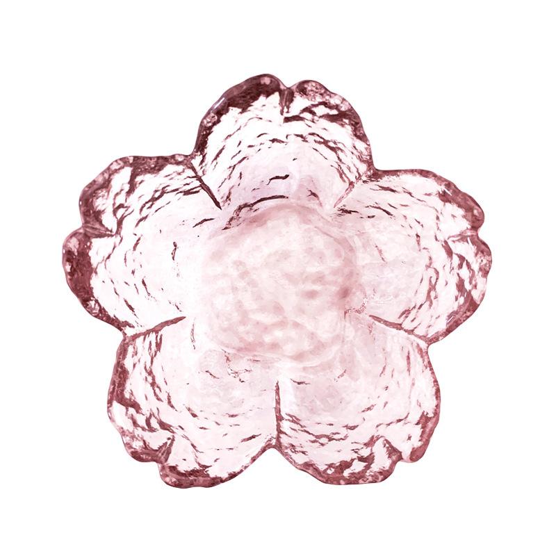 Japanese Hammer Cherry Blossom Glass Flavor Saucer Handmade Japanese Sauce Saucer Hot Pot Saucer