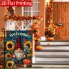 2D Flat - 2D Flat - 2D Flat Autumn Garden Flag Double-Sided_ Autumn Cute Dwarf Okra Pumpkin Yard Flag_ Sunflower Lawn Farmhouse Yard Flag Decoration_