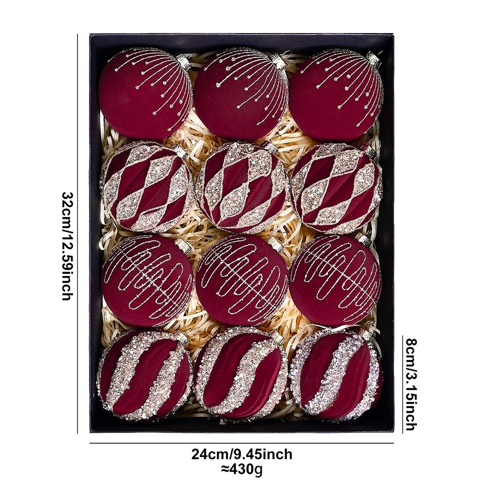 Decorative Christmas Balls Festive Ornaments Holiday Displays Decorative Tree Balls Set Accessory Vibrant Colors