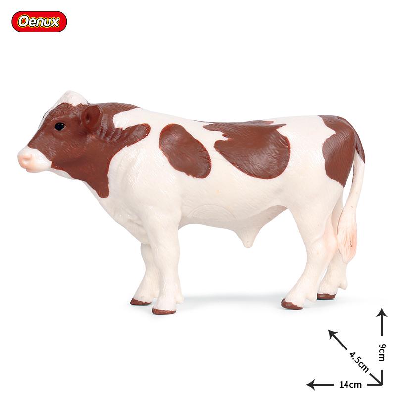 Oenux Simulation Cute Farm Animals Milk Cow Cattle Calf Angus Bull OX Buffalo Model Action Figures Educational Cute Toy Kid Gift